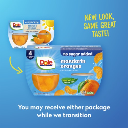 Dole® Fruit Bowls® Mandarin Oranges With No Sugar Added Cups Perspective: right