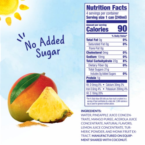 DOLE® Fruitify® Glow Pineapple and Mango Juice with Turmeric Perspective: right