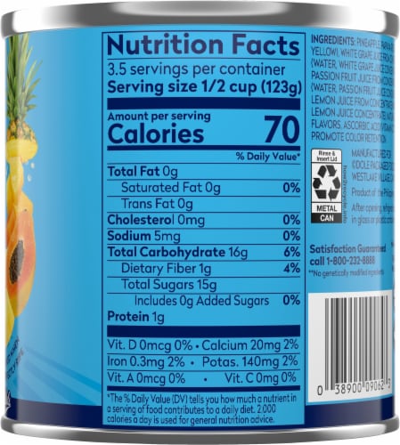 Dole® Tropical Fruit Pineapple and Papaya in Juice Perspective: right
