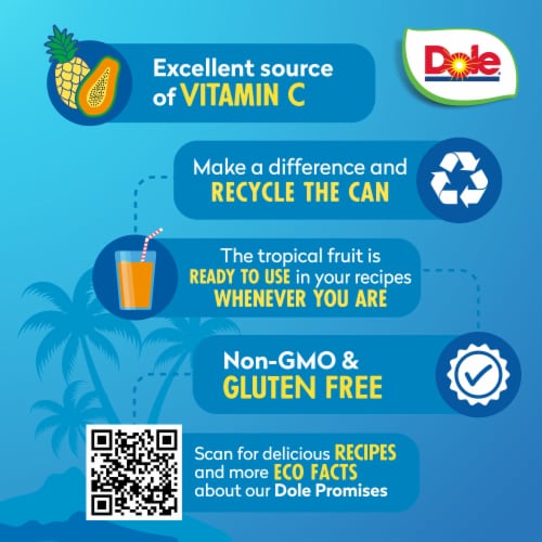 Dole® Canned Tropical Fruit In Light Syrup And Passion Fruit Juice Perspective: right