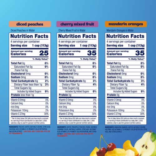 Dole® Fruit Bowls® Variety Pack With No Sugar Added Cups Perspective: right