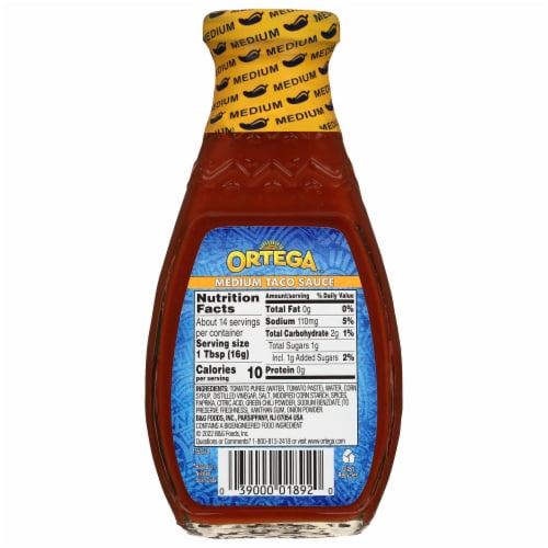 Ortega Original Thick and Smooth Medium Taco Sauce, Kosher Perspective: right