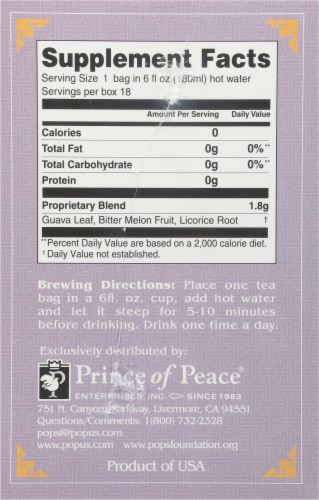 Prince of Peace® Blood Sugar Herbal Tea Perspective: right