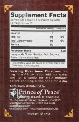 Prince of Peace® Cholesterol Herbal Tea Perspective: right