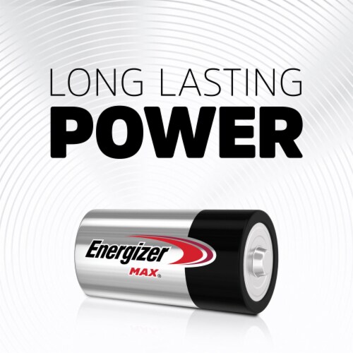 Energizer MAX C Batteries 2 Pack, C Cell Alkaline Batteries Perspective: right