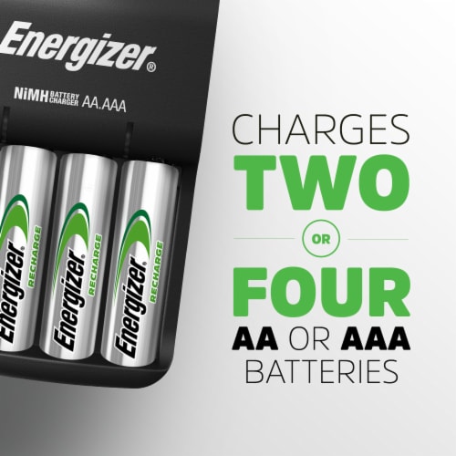 Energizer Recharge Basic Charger for Rechargeable AAA and AA Batteries Perspective: right
