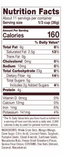 Bob's Red Mill Gluten Free Tropical Muesli Perspective: right