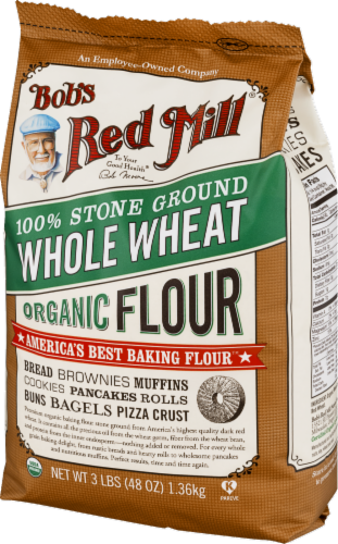 Bob's Red Mill Organic 100% Stone Ground Flour Perspective: right