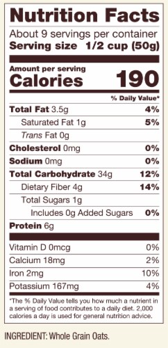Bob's Red Mill Whole Grain Extra Thick Rolled Oats Perspective: right
