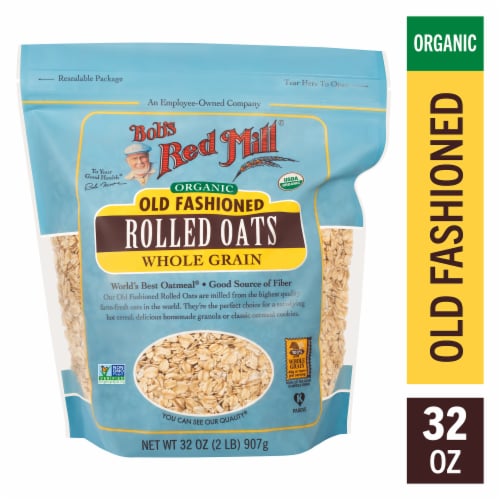 Bob's Red Mill Organic Old Fashioned Rolled Oats 32 oz Perspective: right