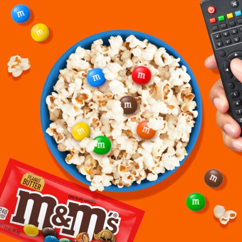 M&M'S Peanut Butter Milk Chocolate Candy Full Size Bag Perspective: right