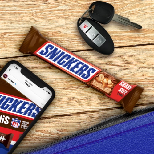 Snickers Original Milk Chocolate Candy Share Size Bar Perspective: right