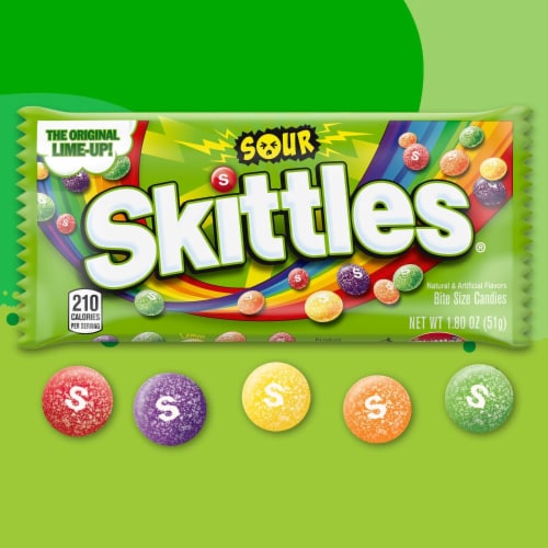 Skittles Sour Candy Full Size Pack Perspective: right