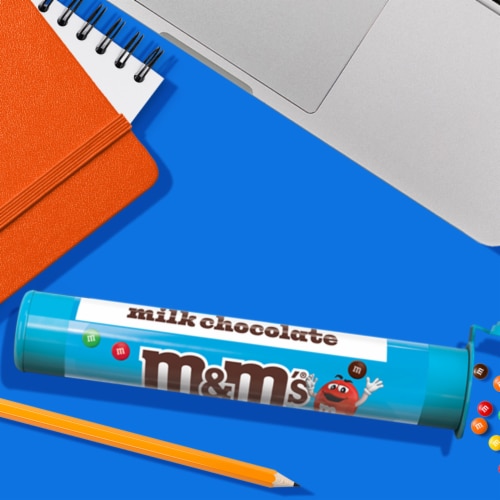 M&M'S Minis Milk Chocolate Candy Mega Tube Packaging May Vary Perspective: right