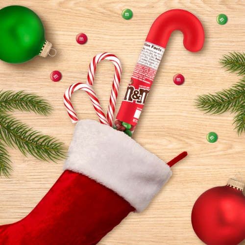 M&M'S Milk Chocolate Christmas Candy Cane Tube Perspective: right