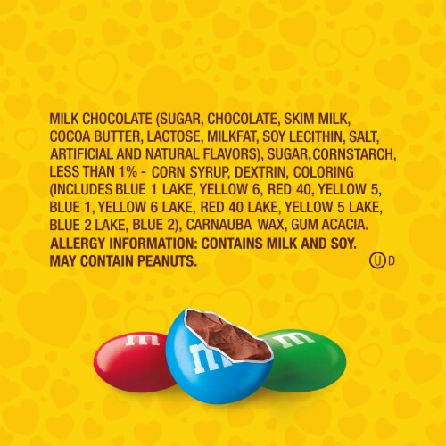 M&M's® Milk Chocolate Valentine Candy Heart Perspective: right