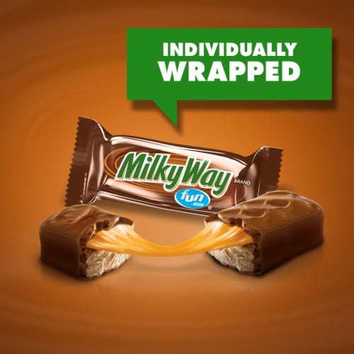 Milky Way Fun Size Chocolate Candy Bars Bag Perspective: right