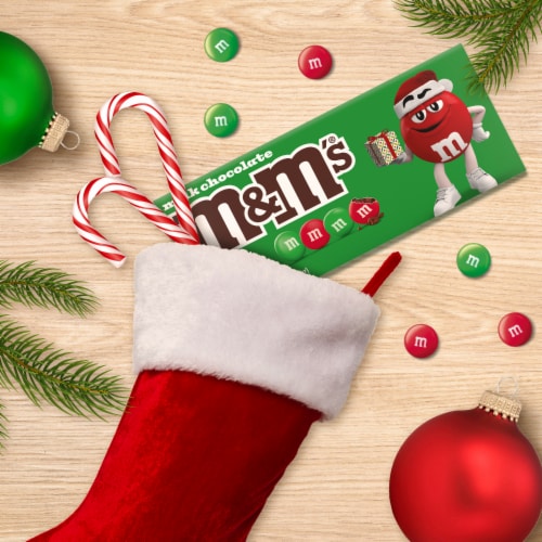 M&M'S Milk Chocolate Red & Green Christmas Candy Box Perspective: right