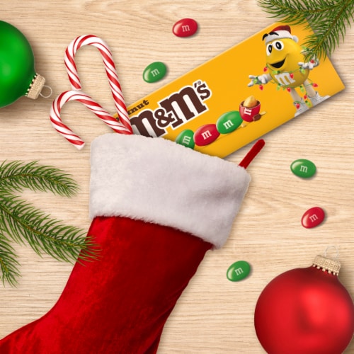 M&M'S Peanut Milk Chocolate Christmas Candy Gift Box Perspective: right