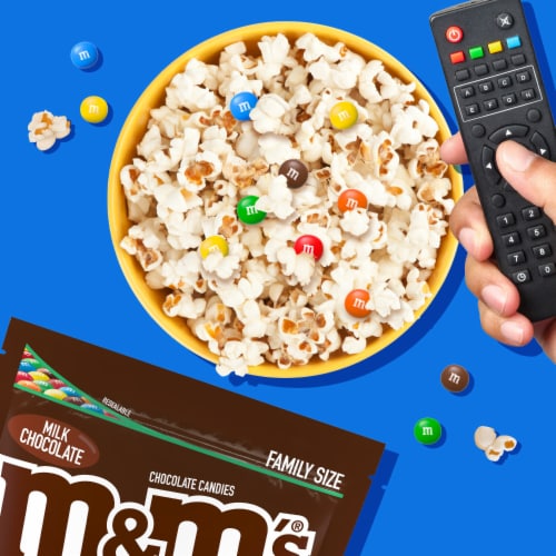 M&M'S Milk Chocolate Candy Family Size Bag Perspective: right