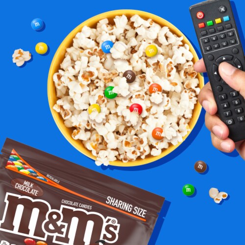 M&M'S Milk Chocolate Candy Sharing Size Bag Perspective: right