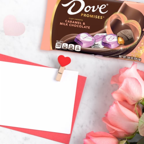 Dove Promises Valentine's Love Notes Caramel Milk Chocolate Candy Bag Perspective: right