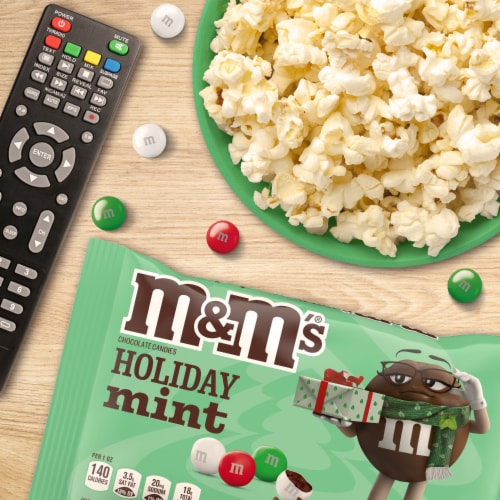 M&M'S Mint Chocolate Christmas Candy Bag Perspective: right