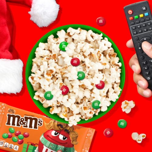 M&M'S Holiday Peanut Butter Milk Chocolate Candy Christmas Assortment Bag Perspective: right