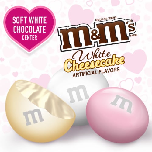 M&M'S White Chocolate Cheesecake Valentine Candy Bag Perspective: right