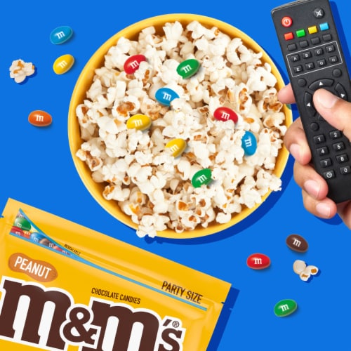 M&M'S Peanut Milk Chocolate Candy Party Size Bag Perspective: right
