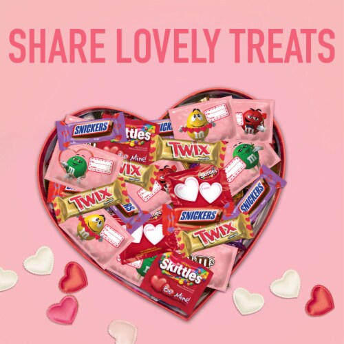 M&M'S Snickers Skittles & Twix Valentine's Day Candy Variety Pack Bulk Bag Perspective: right