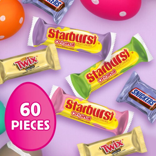 Snickers Twix & Starburst Minis Assorted Easter Candy Bulk Variety Pack Bag Perspective: right