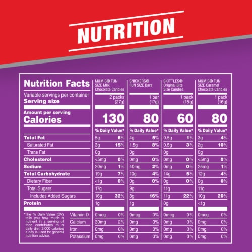 M&M's® Snickers® & Skittles® Fun Size Chocolate Candy Variety Mix Bag Perspective: right