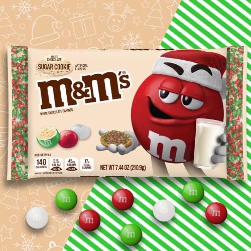 M&M'S Holiday White Chocolate Sugar Cookie Christmas Candy, 7.44 oz