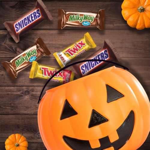 Snickers Twix & Milky Way Chocolate Halloween Candy Bars Variety Pack Perspective: right