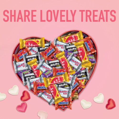 Snickers Twix Milky Way & 3 Musketeers Valentines Day Assorted Chocolate Candy Perspective: right