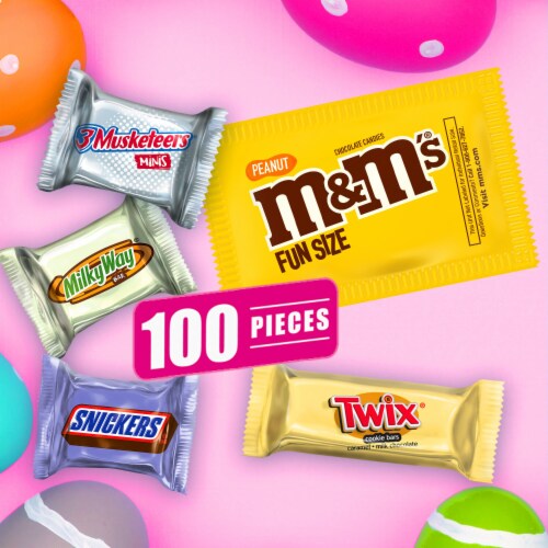 M&M's Snickers Twix Milky Way & 3 Musketeers Easter Chocolate Candy Assortment Perspective: right