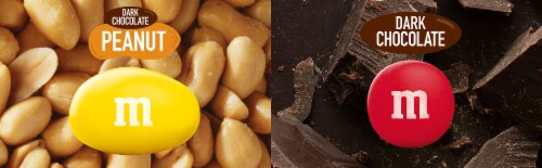 M&M'S Peanut Dark Chocolate Candy Sharing Size Bag Perspective: right