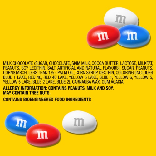 M&M's Peanut Milk Chocolate Red White & Blue Summer Candy, Sharing