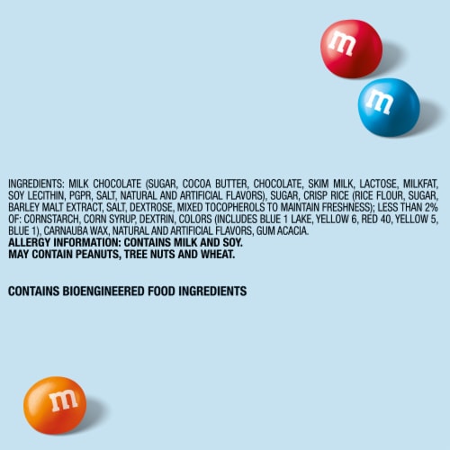 M&M’S Crunchy Cookie Milk Chocolate Candy Sharing Size Resealable Bag Perspective: right