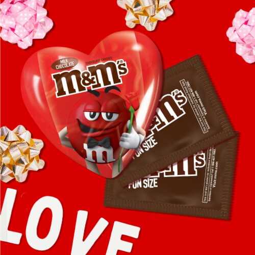 M&M’S Milk Chocolate Candy Valentines Day Gift Heart Box Perspective: right