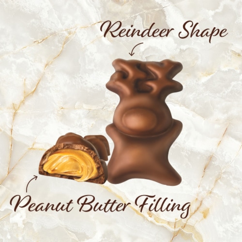 DOVE Milk Chocolate Peanut Butter Reindeer Christmas Candy Bar Pack Perspective: right