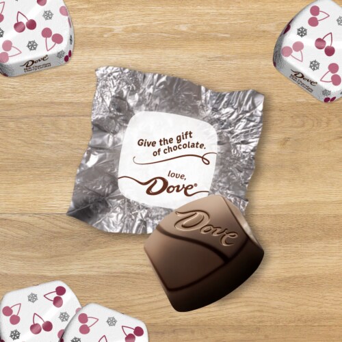 Dove Promises Milk Chocolate Cherry Cordial Christmas Candy Bag Perspective: right