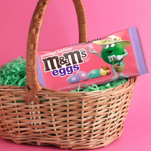 M&M'S Peanut Butter Eggs Pastel Blend Easter Candy Bag Perspective: right
