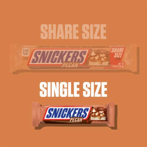 Snickers Pecan Milk Chocolate Candy Bar Perspective: right