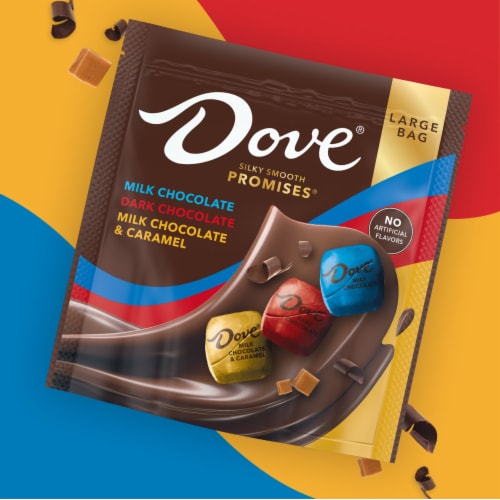 Dove Promises Milk Chocolate Dark Chocolate and Milk Chocolate Caramel Assorted Candy Large Bag Perspective: right