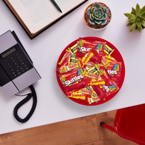 Twix Milky Way STARBURST & SKITTLES Candy Variety Pack Party Size Bulk Bag Perspective: right