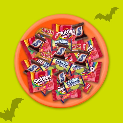 Snickers Skittles Gummies Twix & Life Savers Gummies Halloween Candy Perspective: right