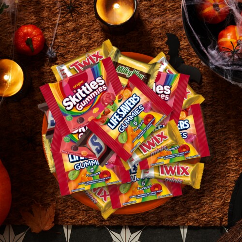 Snickers Skittles Gummies Twix & More Halloween Candy Variety Pack Bulk Bag Perspective: right