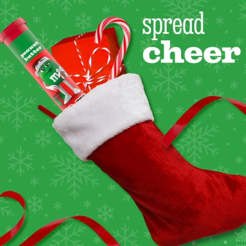 M&M'S Minis Peanut Butter Milk Chocolate Red & Green Christmas Candy Mega Tube Perspective: right